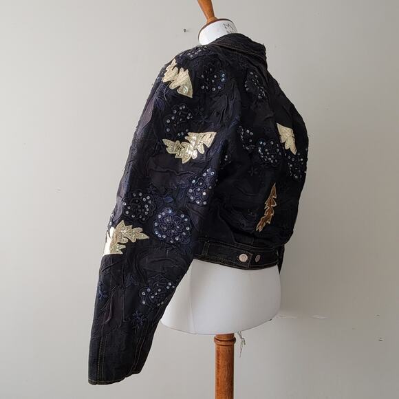 Place Vendome Vintage Demin Patchwork Art to Wear Jacket - Picture 2 of 12